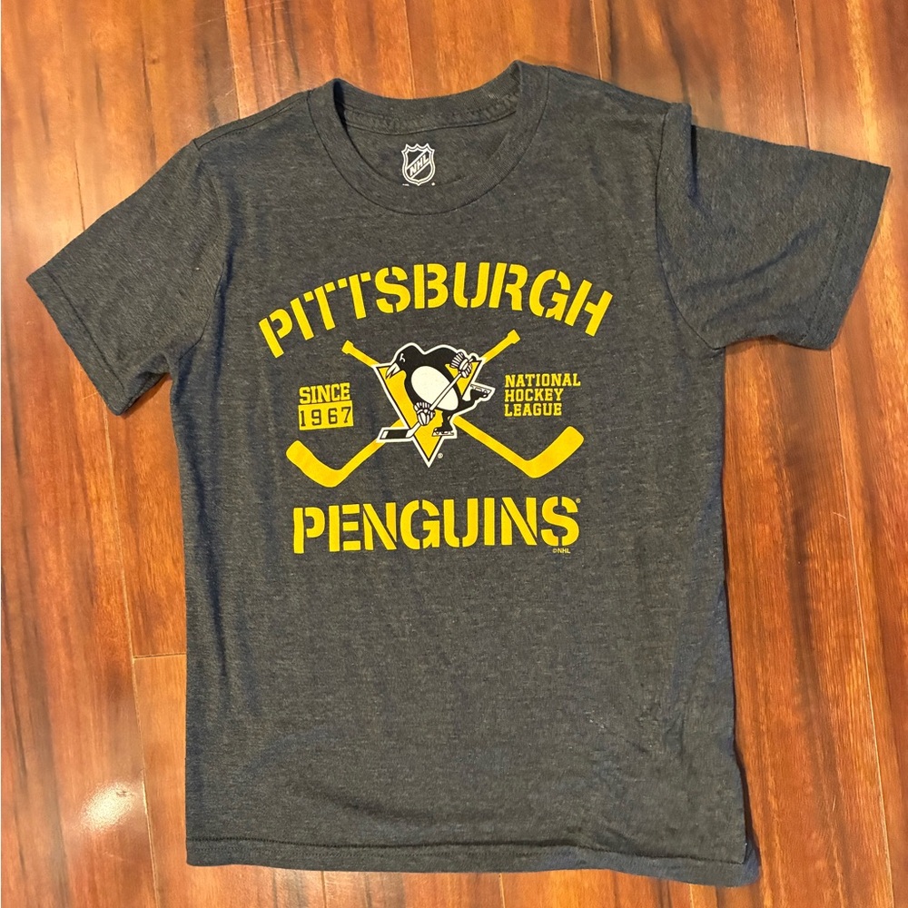 NHL Pittsburgh Penguins Kids Charcoal Tee